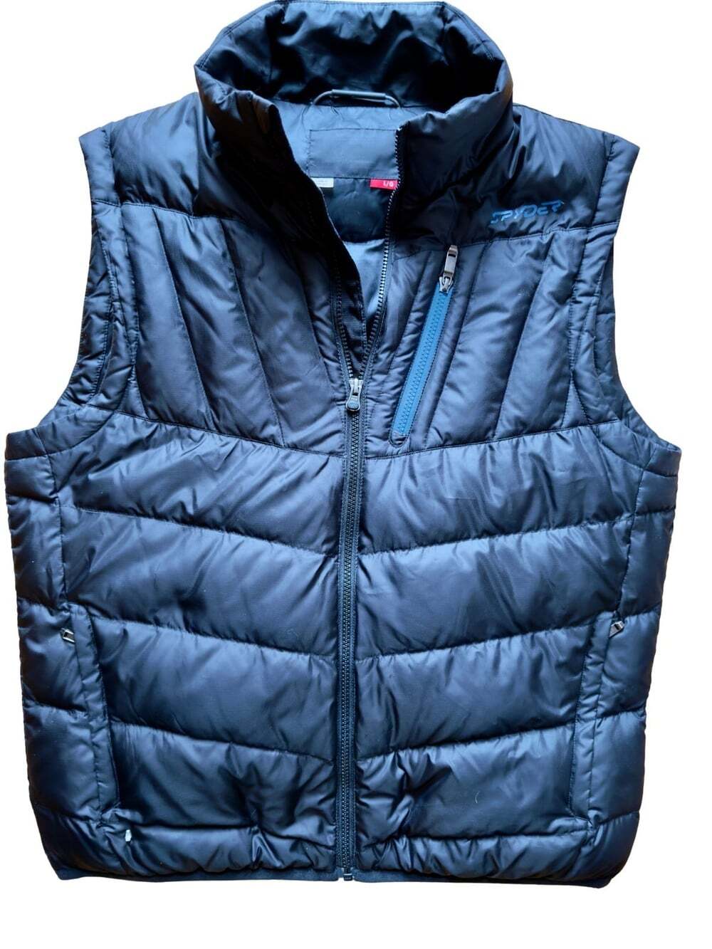 Spyder Dolomite Down Puffer Vest Mens L Black Insulated Full Zip Ski Outdoor